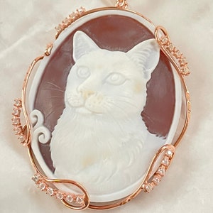 Cameo personalizado, cameo retrato, collar de cameo, hecho en Italia, regalo de aniversario, hecho en Italia, regalo personalizado hecho a mano, regalo de boda Crystal Rose Gold