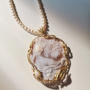 MTO Collar de cameo hecho a mano de perlas de agua dulce, plata de ley 925, regalo personalizado para ella, regalo de boda y aniversario imagen 7