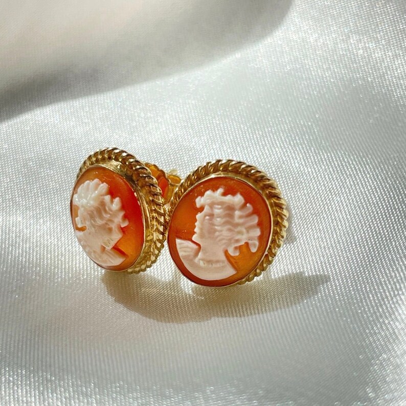 Cameo handmade silver earrings, wedding and anniversary gift, bridal jewelry, made in Italy, custom unique gift image 3