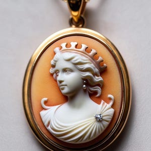 Princess Diana cameo necklace, Victorian jewelry, bridal necklace, wedding gift, genuine Italian cameo, vitage necklace, 18K gold plated