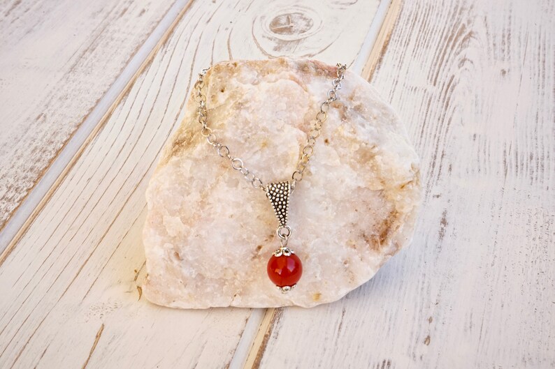 gift for mother elegant and charming necklace free shipping Red glass pendent with filigree hinge handmade in Italy Italian style