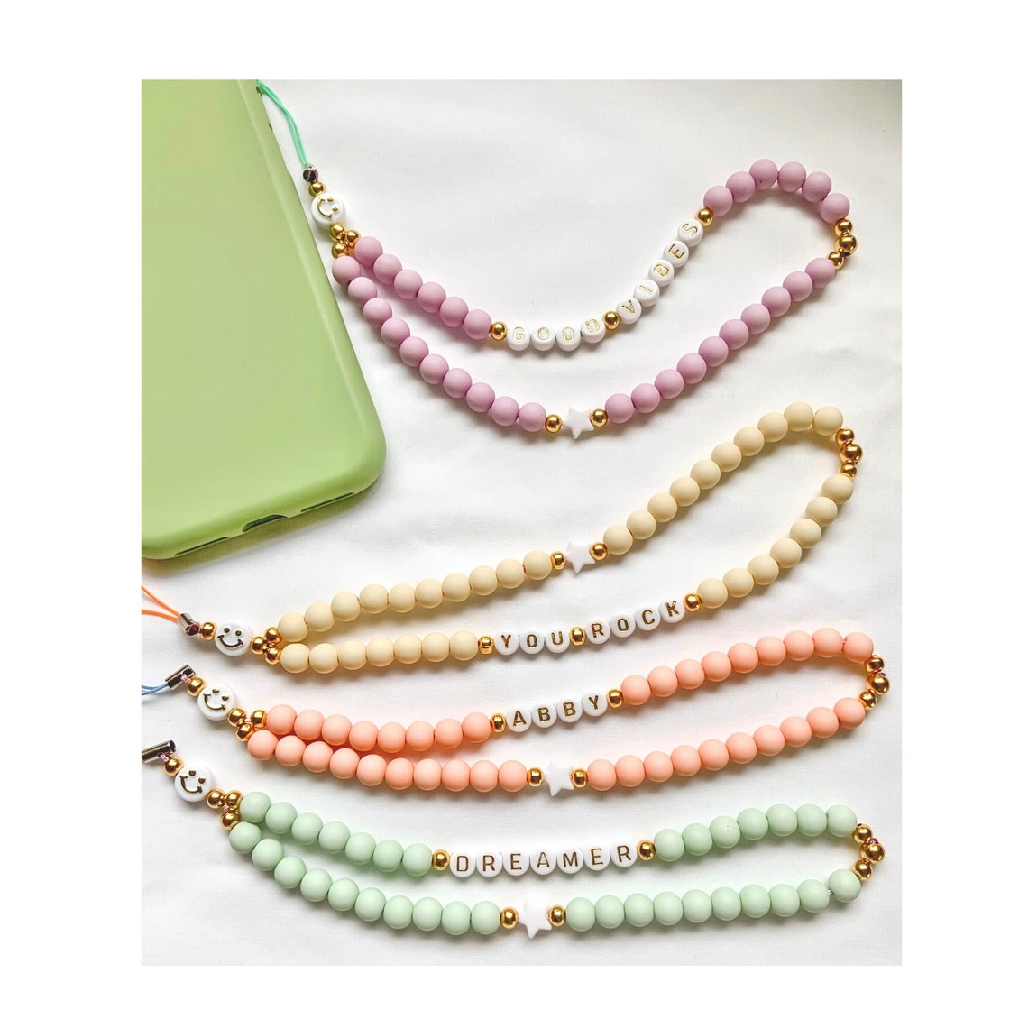 Phone Chain / Phone Strap With Beads / Phone Charme - Etsy