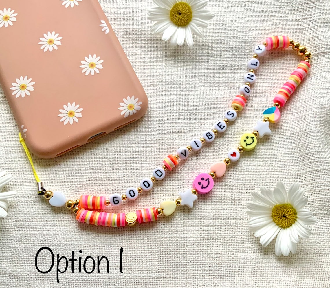 Phone Chain / Phone Strap with beads / Phone Charme Etsy
