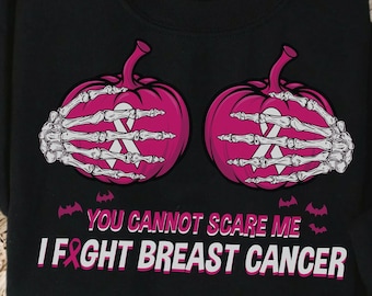 Halloween Breast Cancer, Breast Cancer Pumpkins, Breast Cancer Gifts, Breast Cancer Support Shirt, Breast Cancer Fighter Sweatshirt