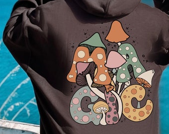 Magic Mushrooms Hoodie, Mushroom Sweatshirt, Brown Hoodie, VSCO Hoodie, Mushroom Sweater, Oversized Hoodie, Mushroom Clothing