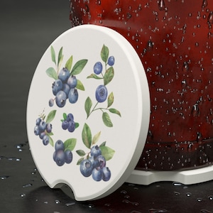 Podkładka samochodowa Blueberry Podkładka z mydlanego kamienia Akcesoria samochodowe Śliczne podstawki samochodowe Kubek samochodowy Akcesoria samochodowe Dekoracje samochodowe Blueberry Dekoracje samochodowe Prezenty samochodowe z owocami zdjęcie 1