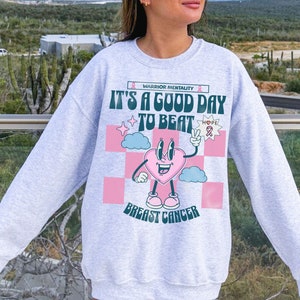 Breast Cancer Sweatshirt Retro Breast Cancer Warrior Shirt Cancer Awareness Pink Ribbon Sweater Gift Breast Cancer Fighter Beat Cancer Shirt