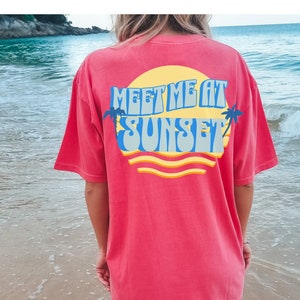 Sunset Tshirt Preppy Clothes Trendy TS Beachy Tee VSCO Girl Preppy ...