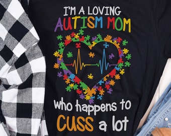 Koszulka dla mamy autysty, prezent dla mamy autysty, świadomość autyzmu, zabawna koszulka dla mamy autysty, błogosławiona mama autysty, matka autysty, akceptacja autyzmu