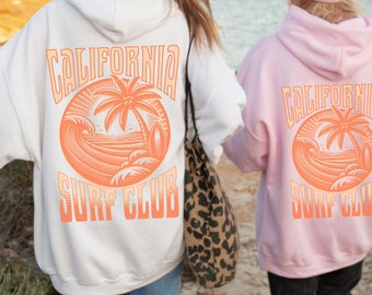 Surf Hoodie Summer Hoodie California Coconut Girl Clothes Y2K Hoodie Preppy Clothes Beachy Sweater Ocean Inspired Style Mermaidcore Sweats