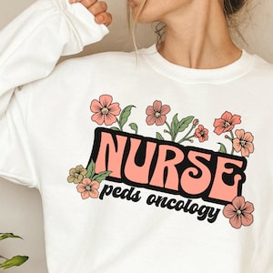 Peds Oncology Nurse Sweatshirt Peds Heme Onc Shirt Retro Nurse Sweater ...