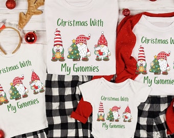 Matching Family Christmas Shirts, Family Pjs, Christmas Pajama Shirts, Family Christmas, Matching Gnome Christmas Tshirts, Family Xmas Tees