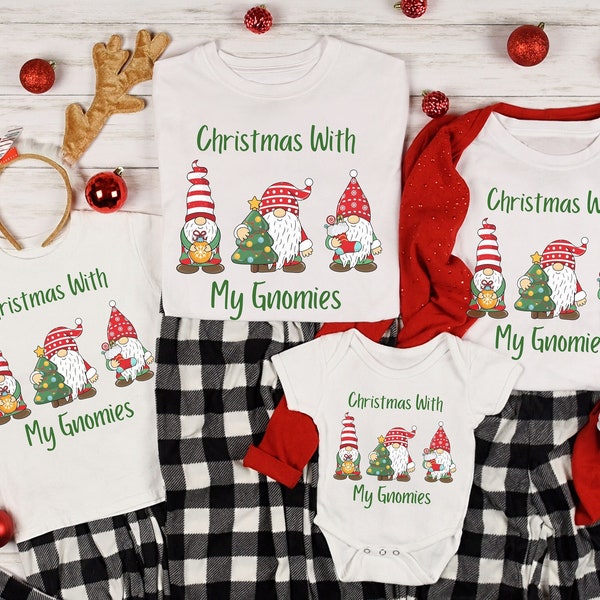 Matching Family Christmas Shirts, Family Pjs, Christmas Pajama Shirts, Family Christmas, Matching Gnome Christmas Tshirts, Family Xmas Tees