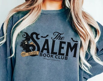 Salem Book Club Halloween Sweatshirt Comfort Colors Salem Ma Sweater Fall Sweatshirt Bookish Halloween Witchy Sweatshirt Fall Crewneck Spook