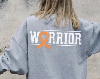 Leukemia Sweatshirt Orange Ribbon Leukemia Fighter Shirt Cancer Awareness Warrior Sweater Leukemia Fighter Gift Leukemia Awareness