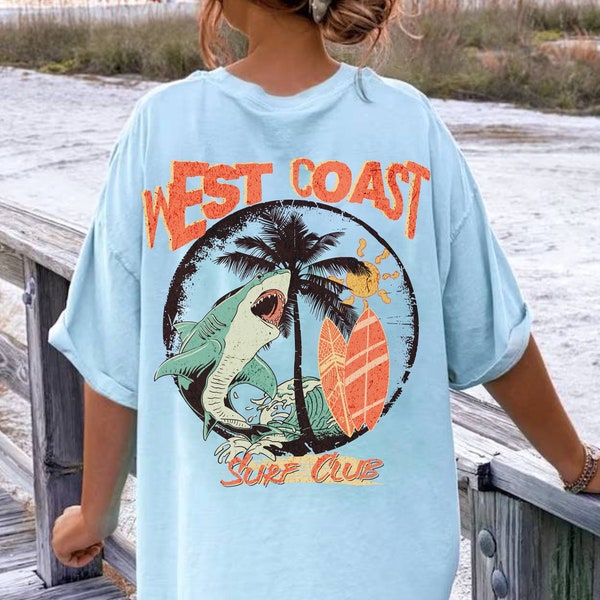 West Coast Beach Shirt Shark Tshirt Coconut Girl Clothes Trendy TS Summer Tee Graphic Ts Mermaidcore Ocean Insipred Style Preppy Clothes Y2K