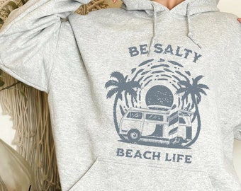 Salty Hoodie Vintage Surfer Hoodie Preppy Clothes Y2k Hoodies Aesthetic Hoodie Beachy Sweatshirt Retro Beach Hoodie Surf Sweatshirts Trendy
