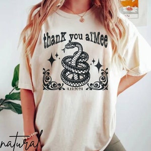 Thank You Aimee Shirt Music Merch Trendy TS Graphics Tee Pop Culture Shirts Vintage Band Tees Tortured Poets Snake Shirt Concert Tee Gift