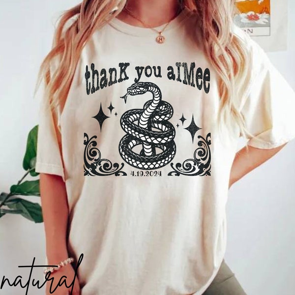 Thank You Aimee Shirt Music Merch Trendy TS Graphics Tee Pop Culture Shirts Vintage Band Tees Tortured Poets Snake Shirt Concert Tee Gift