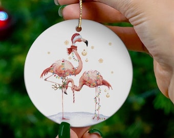 Flamingo Christmas Ornament, Flamingo Lover Christmas Gift, Flamingo Holiday Gift, Christmas Animal, Winter Flamingos, Florida Xmas