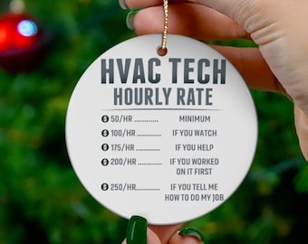 HVAC ozdoba świąteczna, ogrzewanie i klimatyzacja, prezent HVAC, HVAC Tech zabawna ozdoba świąteczna, prezent dla technika ogrzewania i chłodzenia