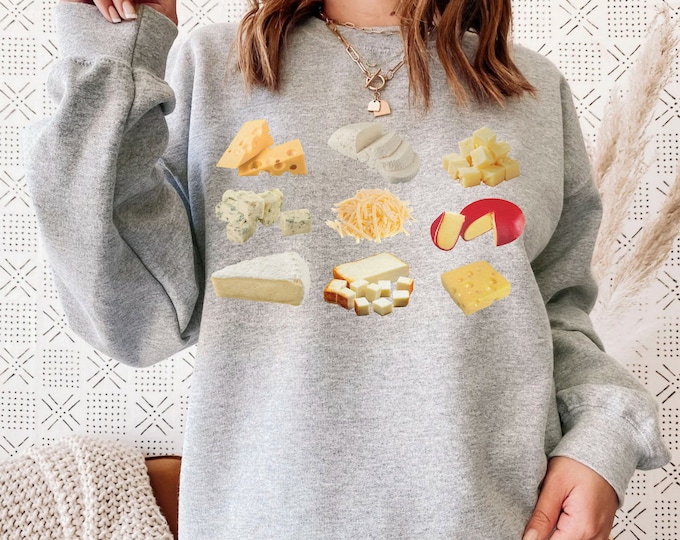 Cheese Sweatshirt Cheese Lover Gift Foodie Shirt Trendy Cheese Sweater Preppy Clothes Y2k Aesthetic Sweats Viral Sweatshirt Cheese Gifts