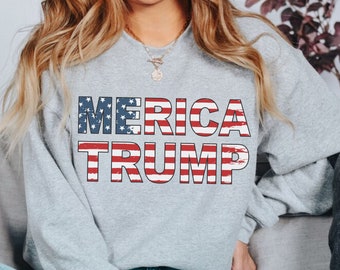 Trump Felpa Merica MAGA Camicia Trump 2024 Bandiera americana Camicia Trump Il ritorno Patriot Sweat Camicia repubblicana Camicia elettorale Trump libero