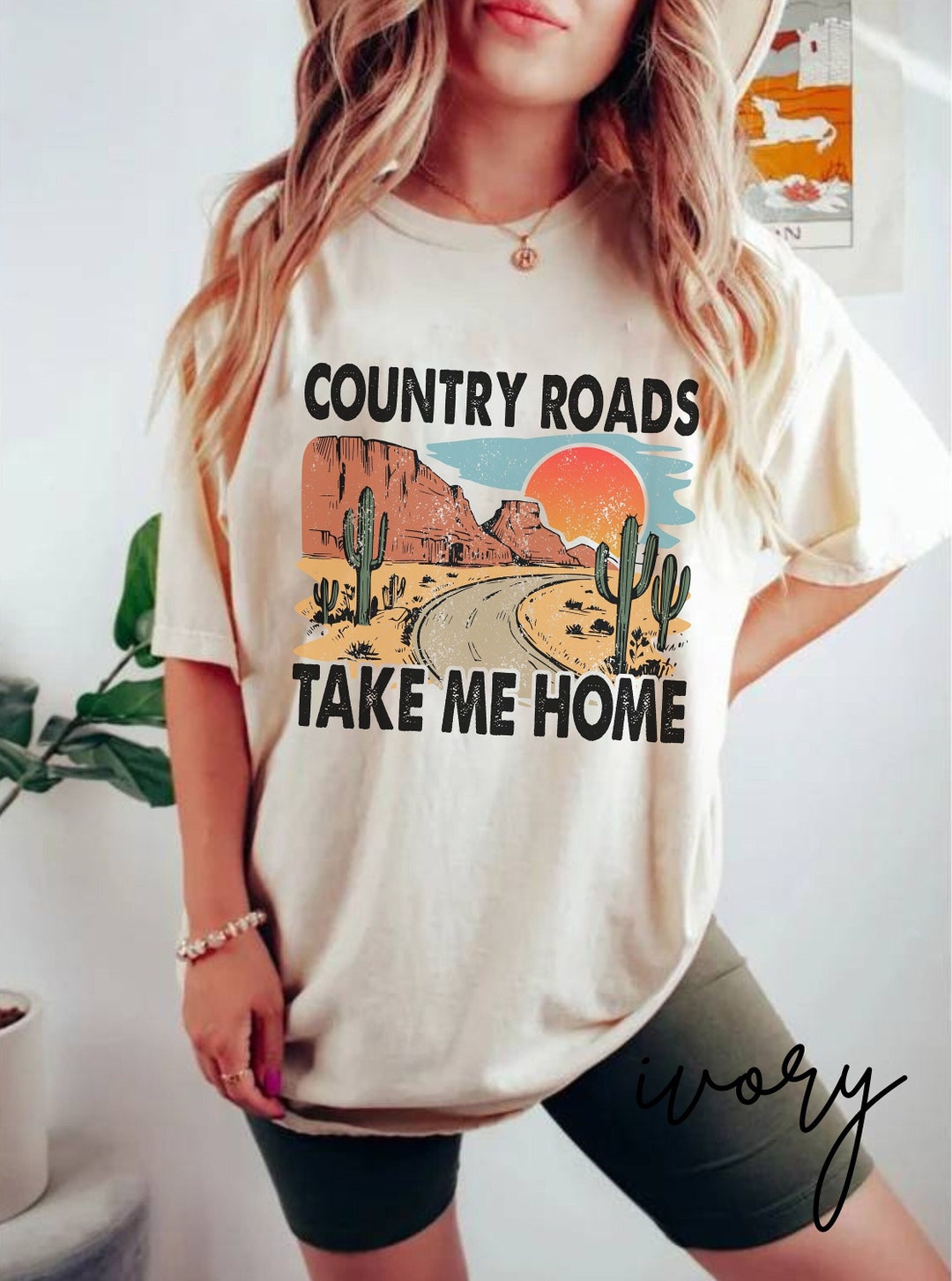 Comfort Colors Western Tshirt Country Roads Take Me Home Tee - Etsy