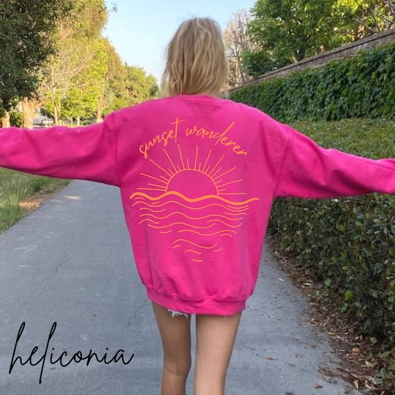 Sunset Sweatshirt Beachy Sweatshirt Coconut Girl Clothes Ocean Inspired Style Aesthetic Sweats Trendy Beachy Shirt Sunset Chaser Mermaidcore