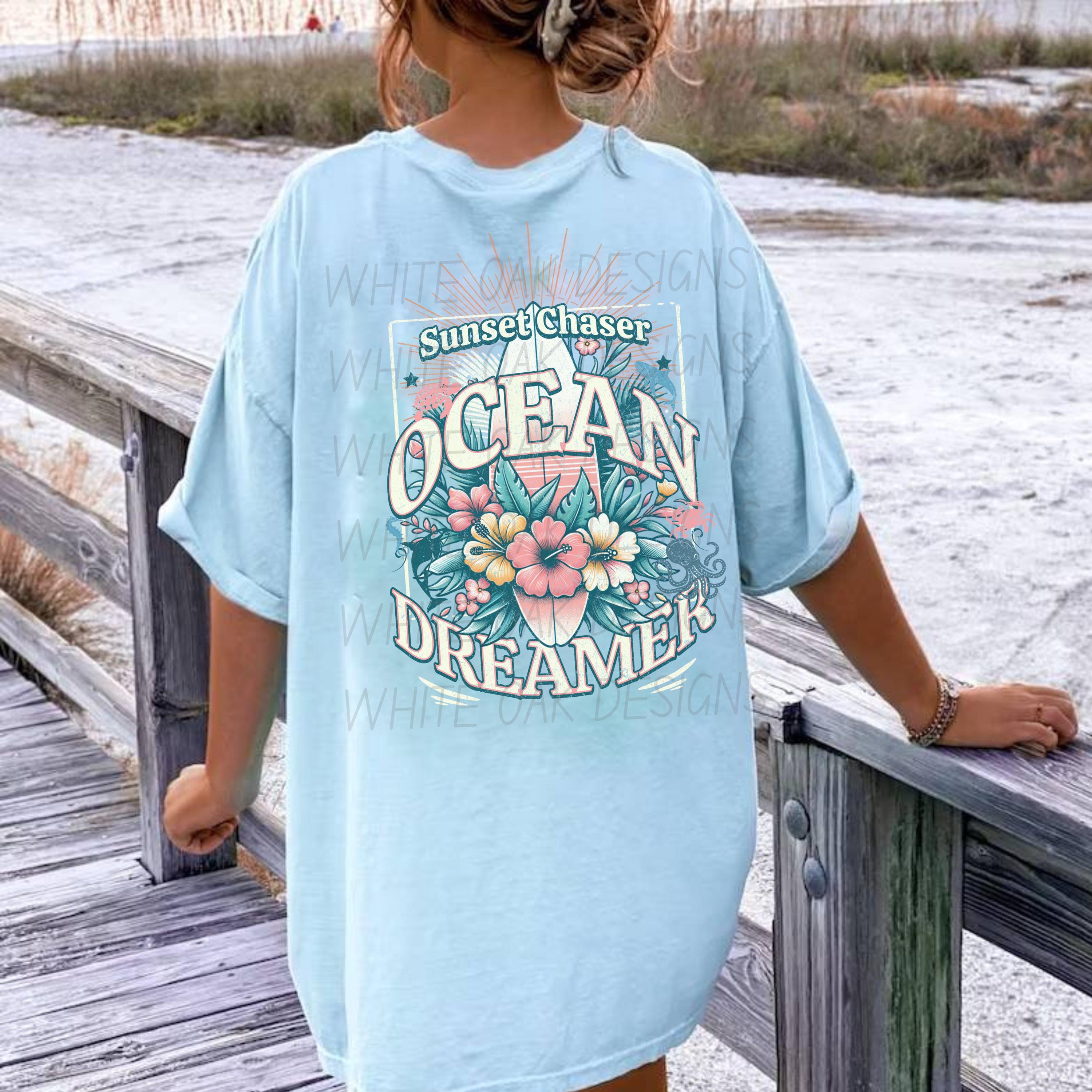 Sunset Chaser Shirt Oceancore Summer Shirt Sunset Tee Hibiscus
