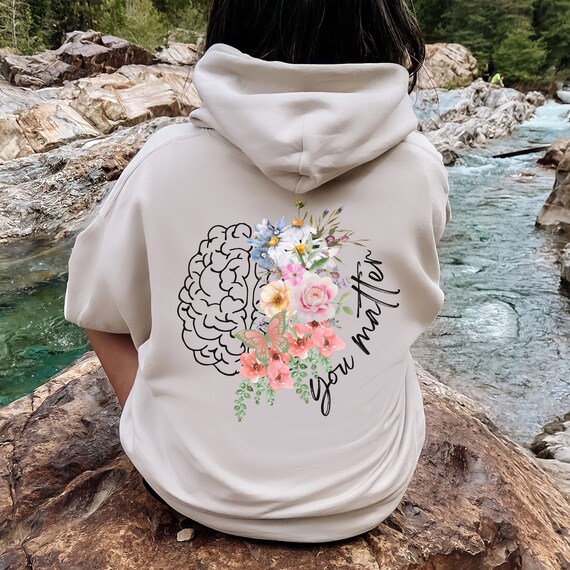 Empathy Sweatshirt You Matter Hoodie Words on Back Y2K Hoodie