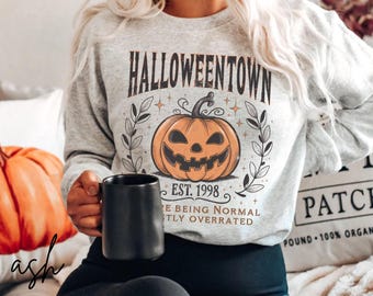 Halloween Town Sweatshirt Halloween Sweater Vintage Halloween Crewneck Pumpkin Sweatshirt Spooky Season Retro Halloween Shirt Fall Sweater