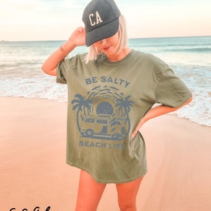 Be Salty Shirt Comfort Colors Beach Life Tee Trendy TS Vintage Graphic Tee Aesthetic Tshirts Preppy Clothes Y2K VSCO Girl Aesthetic Tshirts image 4