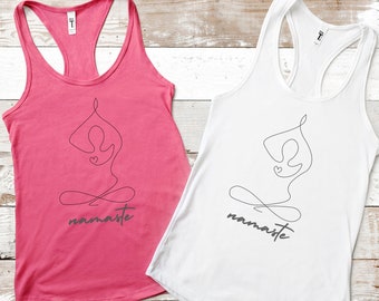 Namaste Tank Top Yoga Tank Womens Racerback Tank Top Fitness Clothes Meditation Shirt Cute Gym Clothes Yoga Instructor Workout Top Women