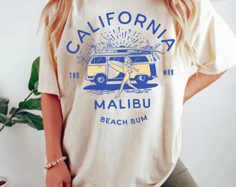 Malibu Tshirt Comfort Colors California Tee Vintage California Trendy Aesthetic Preppy T Shirt Retro Malibu Shirt Preppy Clothes Surfer Tee
