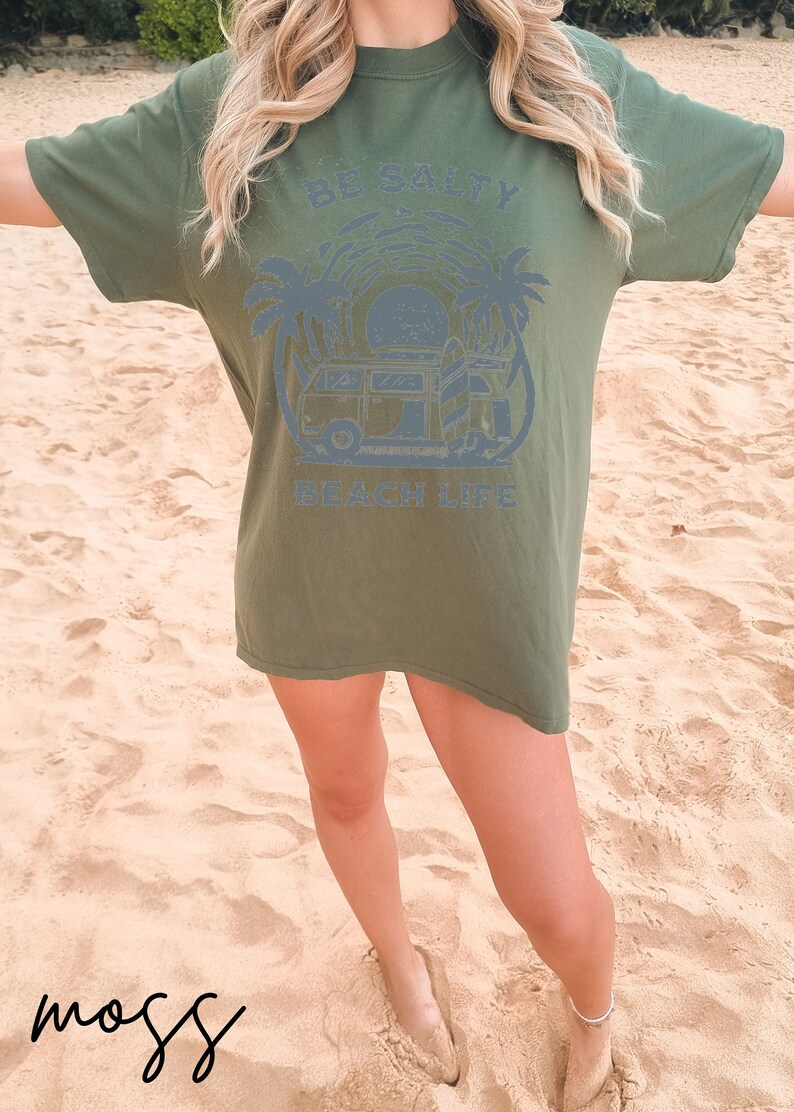Be Salty Shirt Comfort Colors Beach Life Tee Trendy TS Vintage Graphic Tee Aesthetic Tshirts Preppy Clothes Y2K VSCO Girl Aesthetic Tshirts image 7