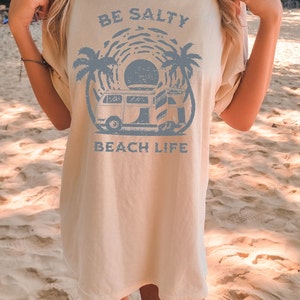 Be Salty Shirt Comfort Colors Beach Life Tee Trendy TS Vintage Graphic Tee Aesthetic Tshirts Preppy Clothes Y2K VSCO Girl Aesthetic Tshirts image 3