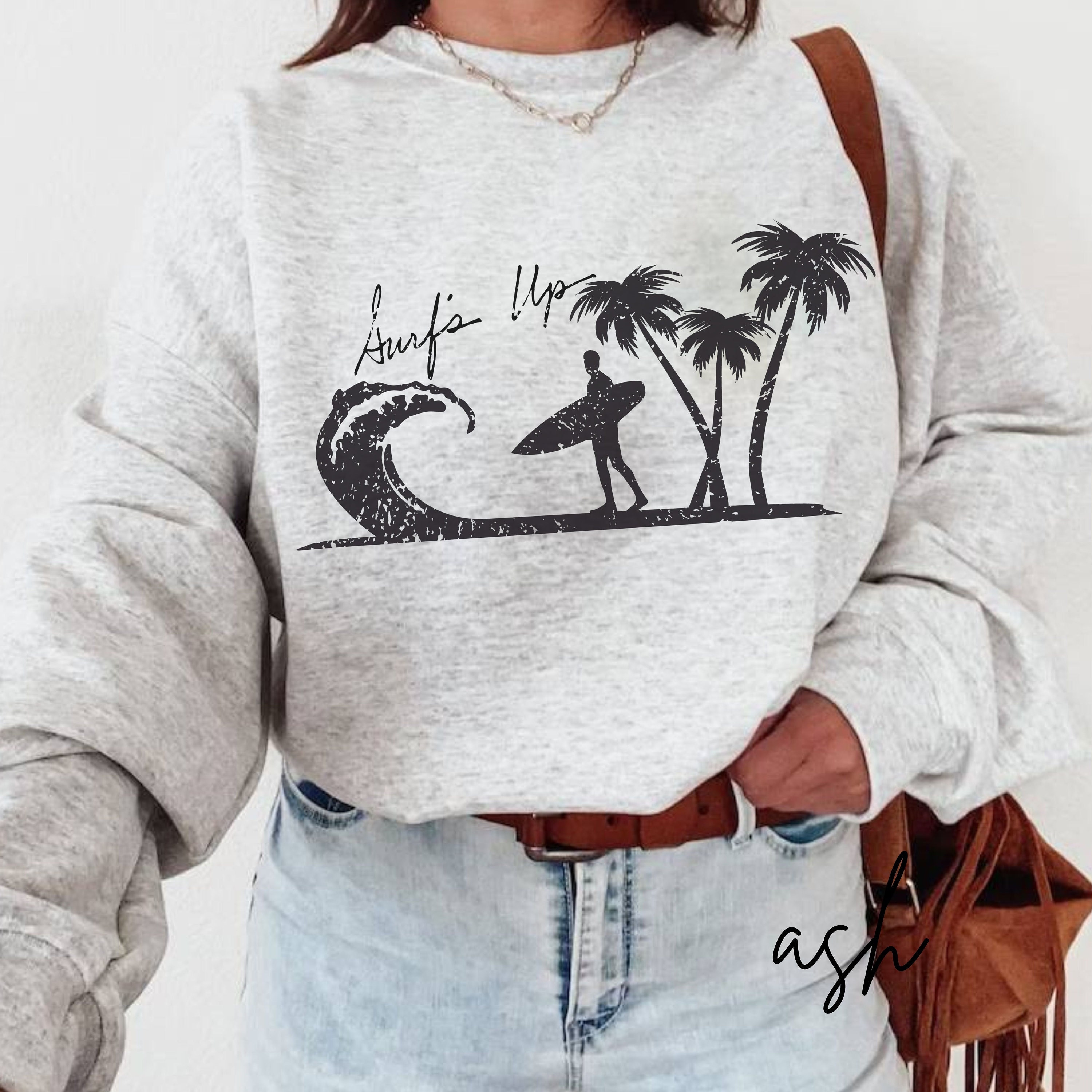 Surfs up Retro Sweatshirt Preppy Clothes Vintage Surfer - Etsy