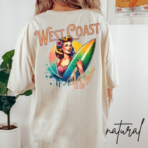 Camisa de playa de la costa oeste Ropa de chica de coco Camiseta de verano de moda Camiseta de surf retro Camiseta gráfica de gran tamaño Ts Mermaidcore Ocean Insipred Ropa preppy imagen 6