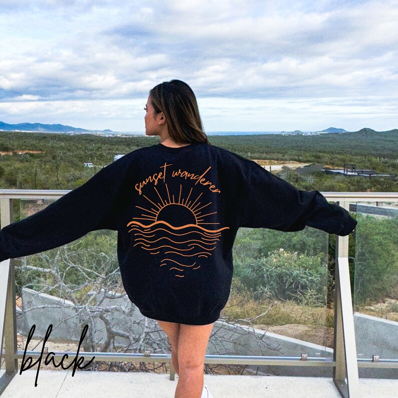 Sunset Sweatshirt Beachy Sweatshirt Coconut Girl Clothes Ocean Inspired Style Aesthetic Sweats Trendy Beachy Shirt Sunset Chaser Mermaidcore image 3