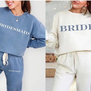 Bridesmaid Sweatsuit Bridal Party Lounge Bridesmaid Loungewear Pajamas For Bridal Party Bride Sweats Bridesmaid Gifts Maid Of Honor Sweater