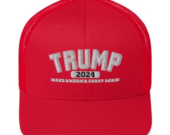 Gorra de Trump Make America Great Again Gorra de camionero bordada Trump 2024 Merchandising de Trump