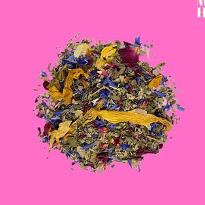 Revitalise Herbal Blend > Herbal Blend > Tea > Mullein Leaf, Damiana Leaf, Blackberry Leaf, Nettle, Rose, Sunflower, Cornflower