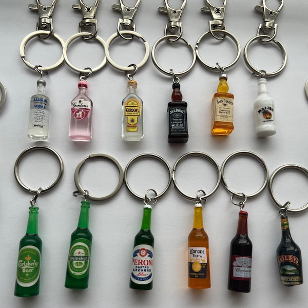 Mini Alcohol Bottle Keyring!