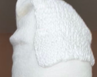 Wool Felt Beanie hat/white