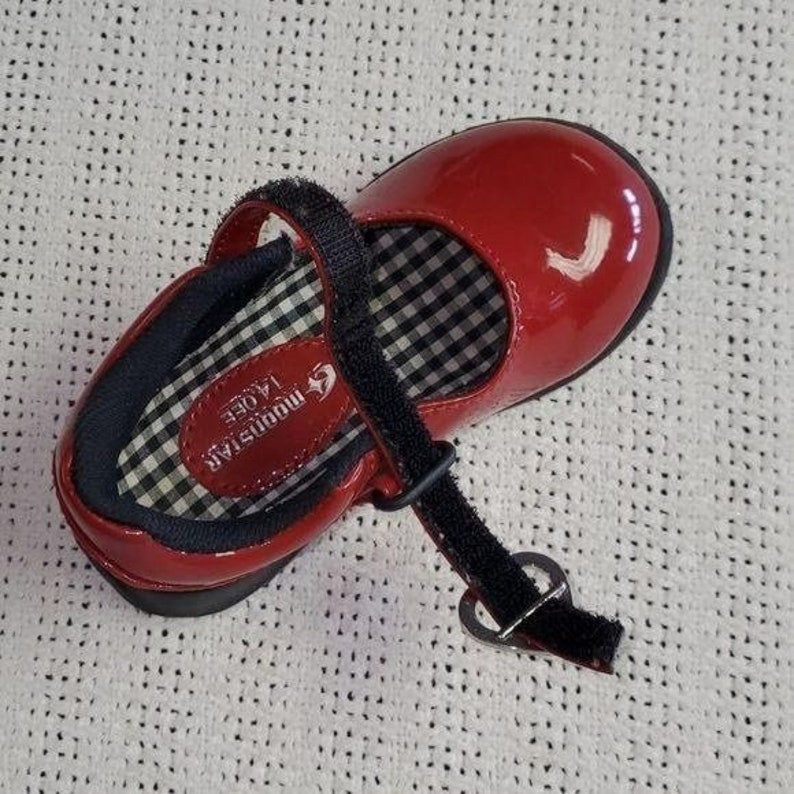 Moonstar Anpanman Flexjoint Sz 14 Red Patent Leather Velcro Mary Jane