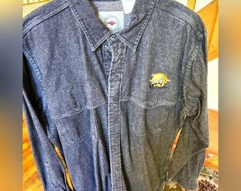 Midwest Garment Co MGC Vintage Embroidered Indian Long Sleeve Sz. L 16.5 Shirt