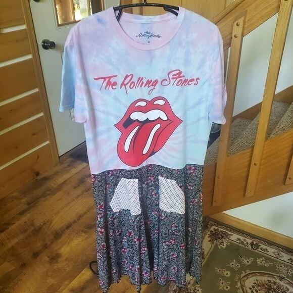 open lace back dress The Rolling Stones Flower Power Dress Ivory / Xs