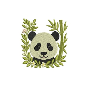 Panda Embroidery Design, Instant Download Digital File