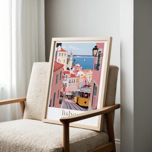 Lisbon Portugal Travel Poster, Portugal Wall Art, Lisbon Print, Home Decor, Birthday Present, Personalised Travel Poster image 5
